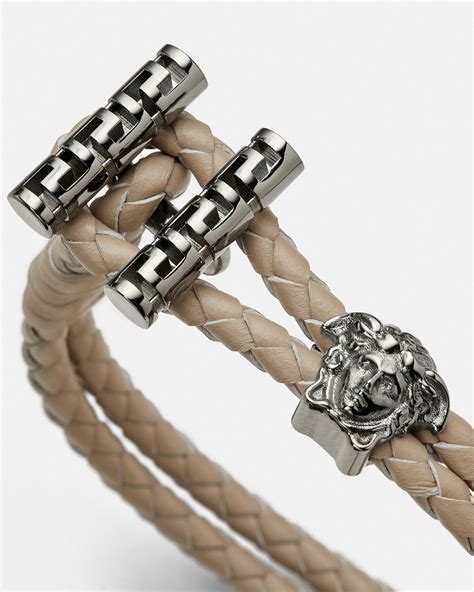 bracelet versace pour homme|versace braided leather charm bracelet.